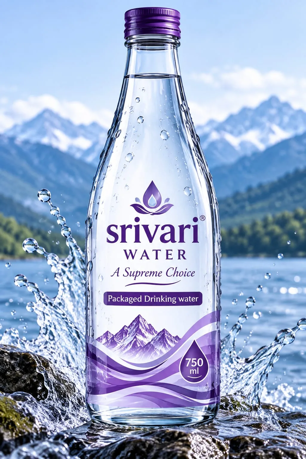 srivari WATER 750 ml glass bottle